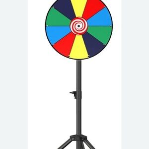 Colorful Prize Wheel on Stand